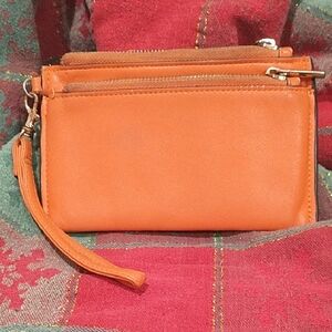 5/$15⛵ A New Day Orange Leather Wristlet